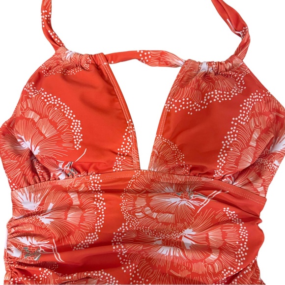 New! Bathing Suit - 1 Piece Women’s XL. Orange and White with Adjustable Straps. - Picture 4 of 8